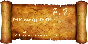 Péterfy Irén névjegykártya