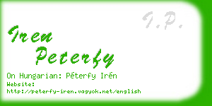 iren peterfy business card